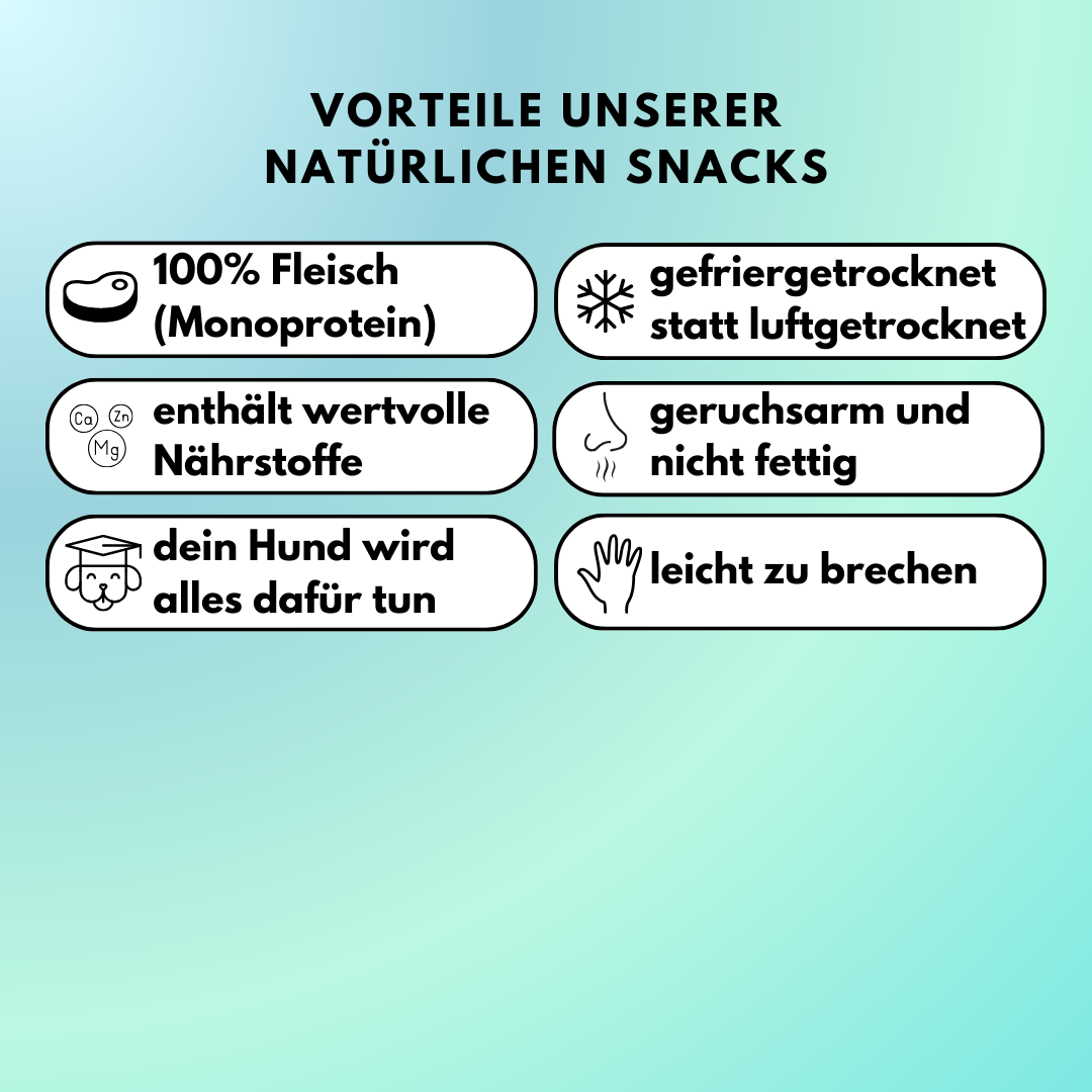 Super Leckerli aus 100% gefriergetrocknetem Muskelfleisch vom Pferd (3er Pack) Super Leckerli aus 100% gefriergetrocknetem Muskelfleisch vom Pferd (3er Pack)