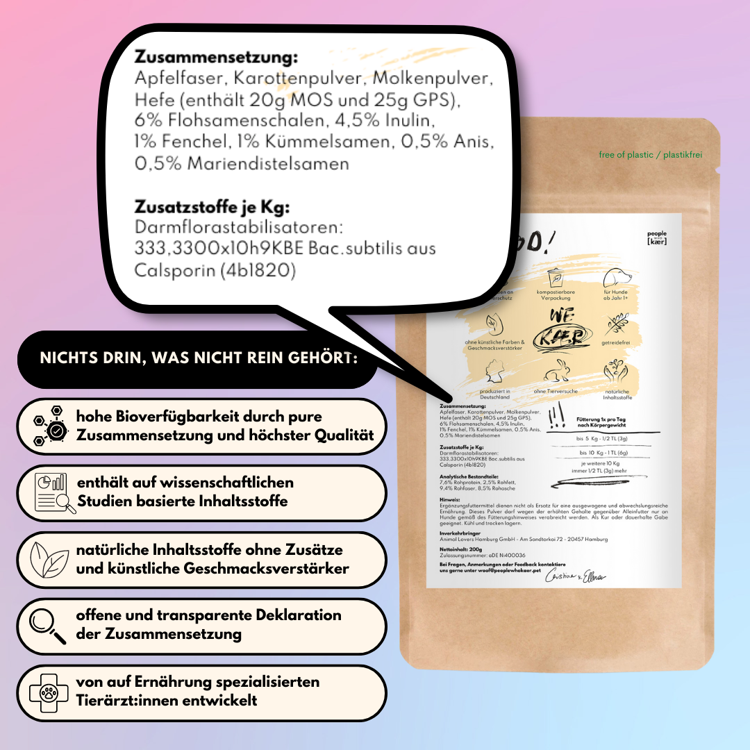 Darmpulver für Hunde mit Prä- & Probiotika, Anis, Kümmel und Flohsamenschalen (200g) Darmpulver für Hunde mit Prä- & Probiotika, Anis, Kümmel und Flohsamenschalen (200g)