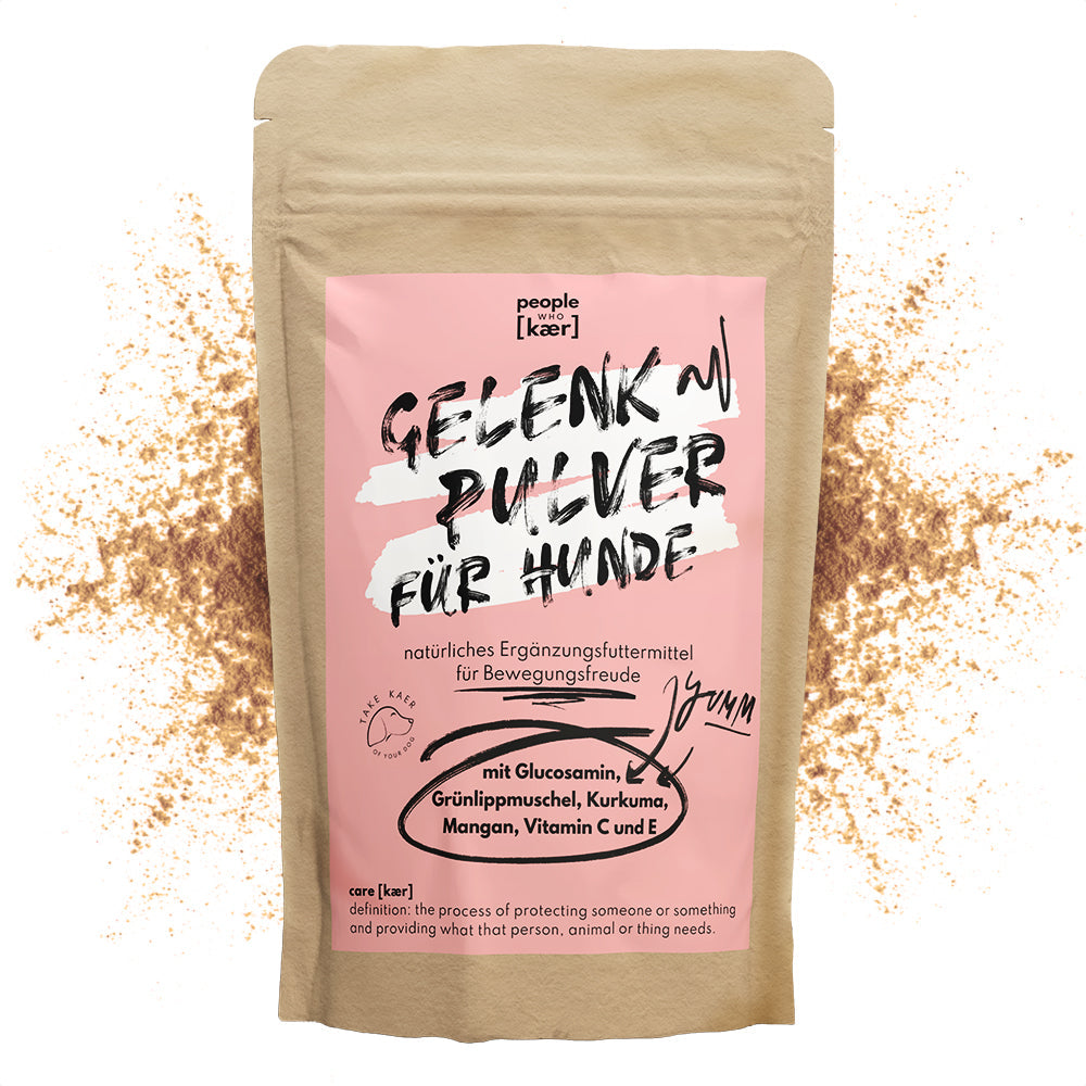 Gelenkpulver für Hunde mit Glucosamin, Grünlippmuschel & Kurkuma (200g) Gelenkpulver für Hunde mit Glucosamin, Grünlippmuschel & Kurkuma (200g)