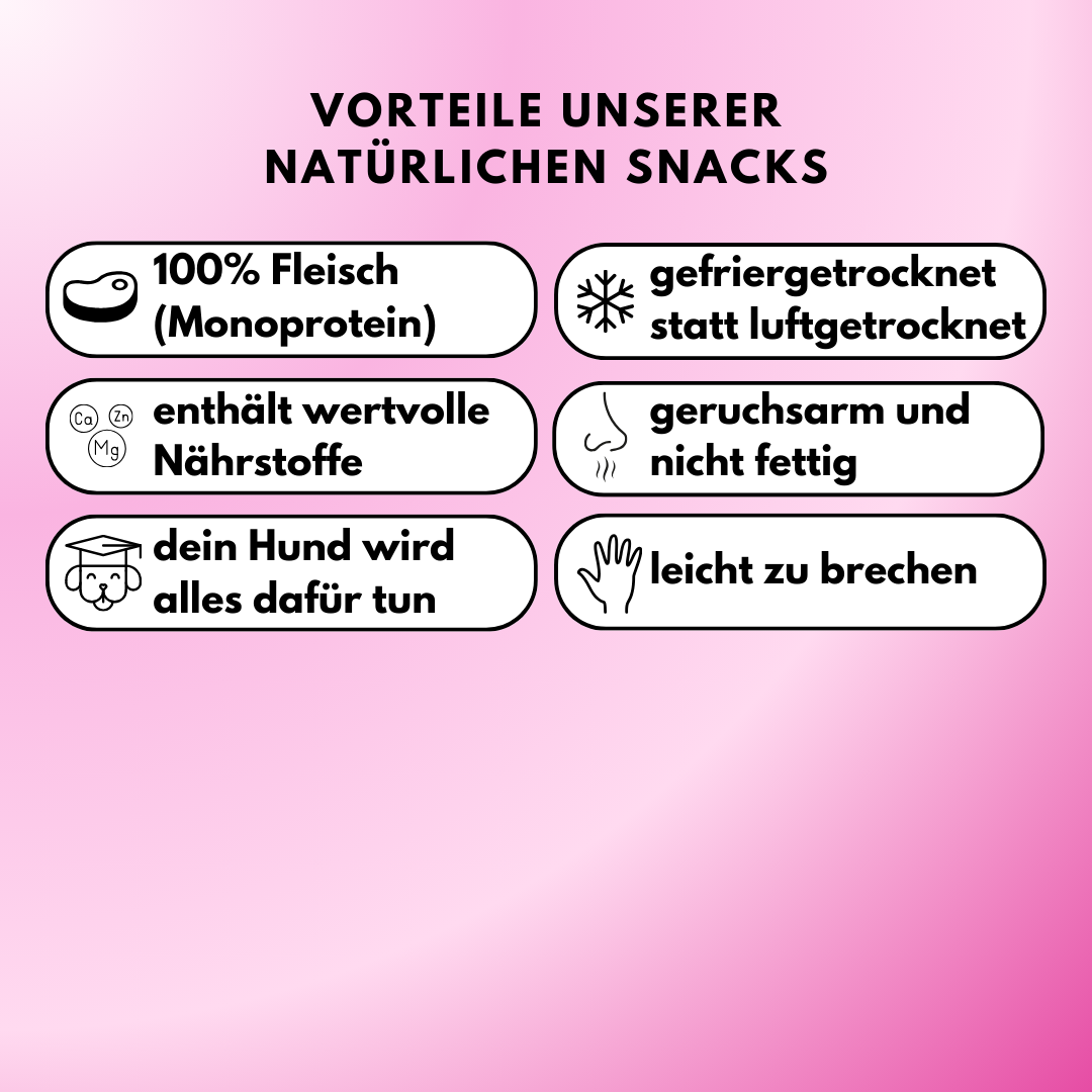 Super Leckerli aus 100% gefriergetrocknetem Rindereuter (3er Pack)