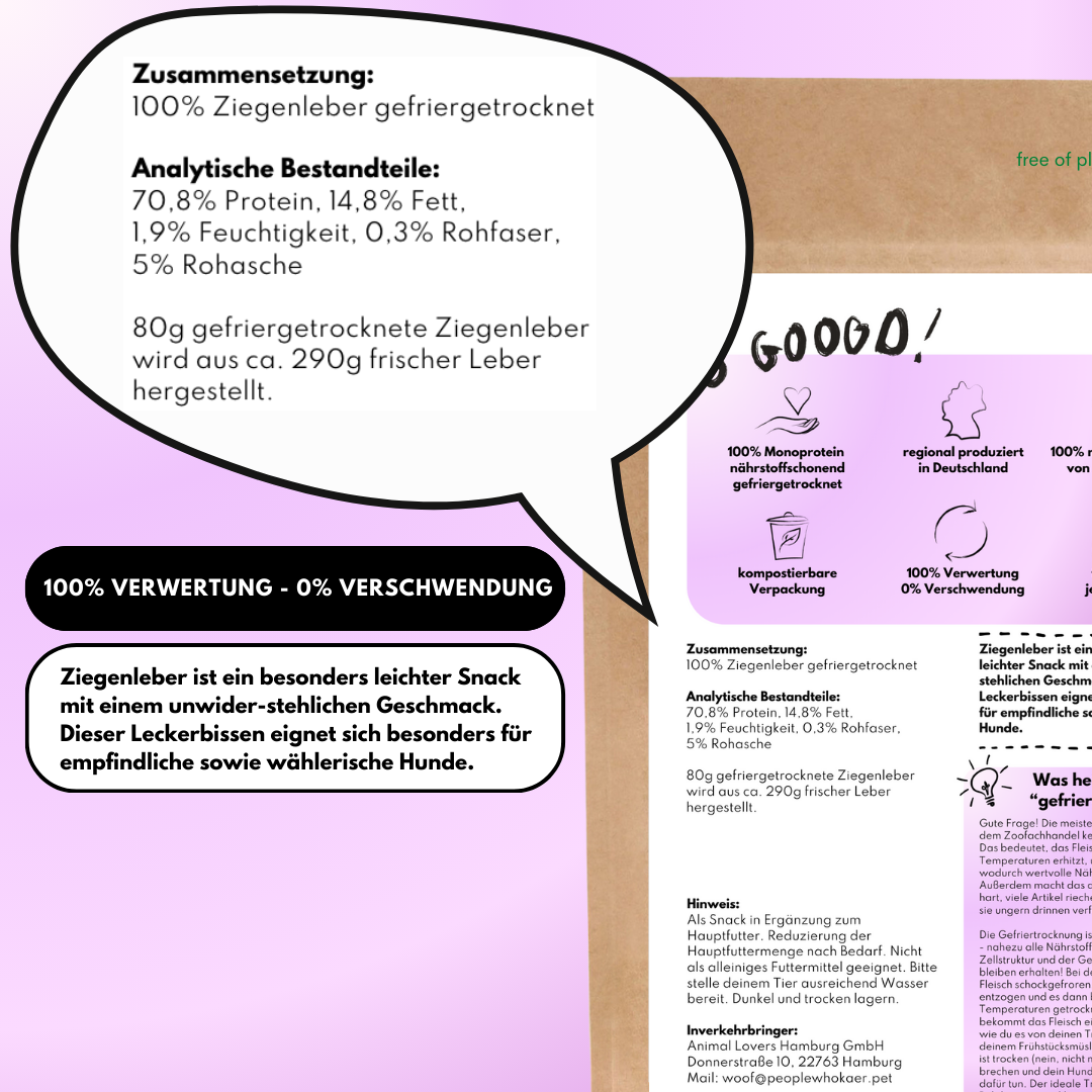 Super Leckerli aus 100% gefriergetrockneter Ziegenleber (3er Pack)