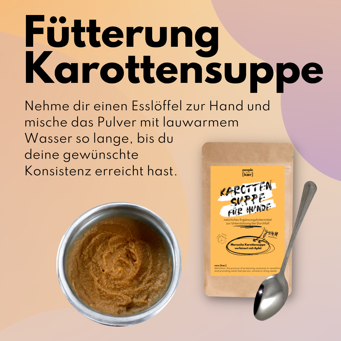 Sparset - "Darmreinigung" (Karottensuppe + Darmpulver + Kau Snack mit Fell)