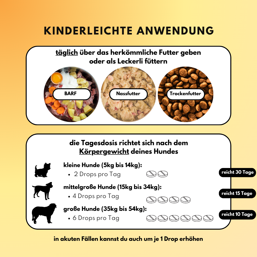 Darmdrops für Hunde mit Prä- & Probiotika, Flohsamenschalen und Inulin (60 Stk.)