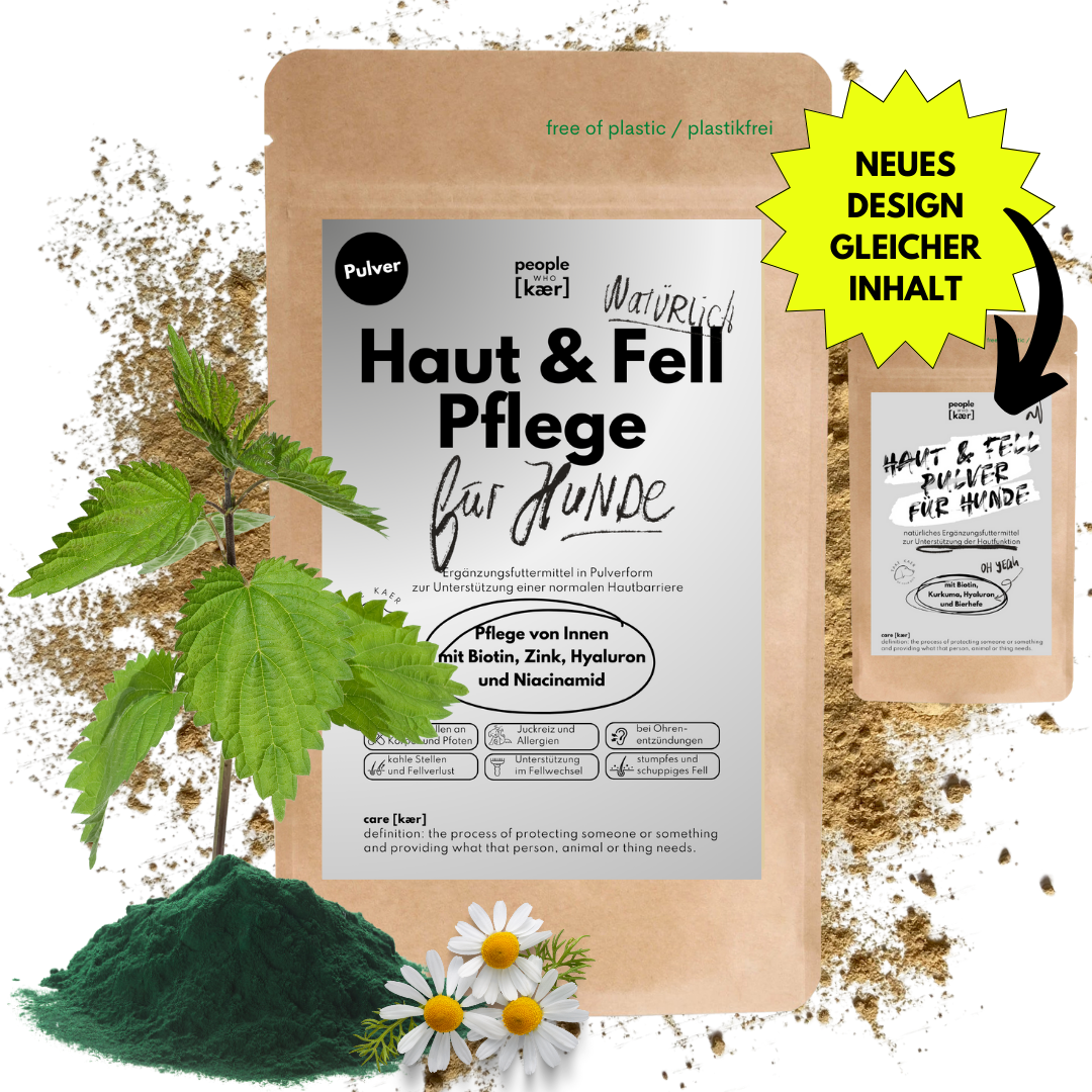 Haut & Fell Pulver für Hunde mit Biotin, Kurkuma, Hyaluron & Bierhefe (200g)
